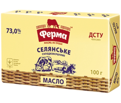 Масло солодковершкове селянське