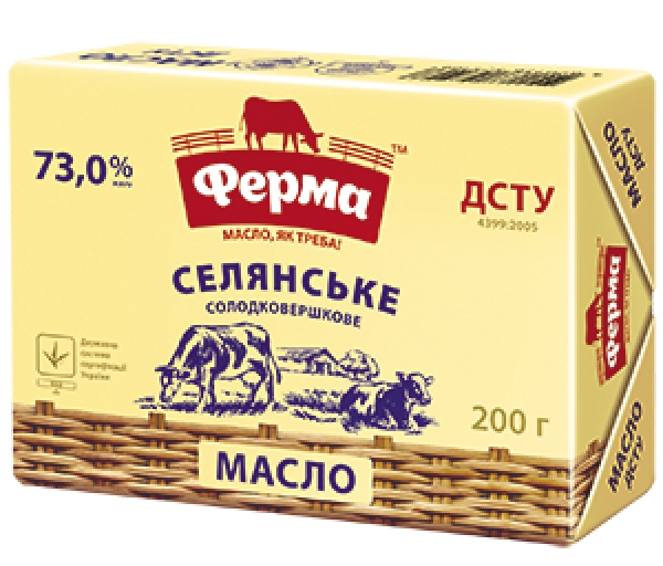 Масло сладкосливочное селянское